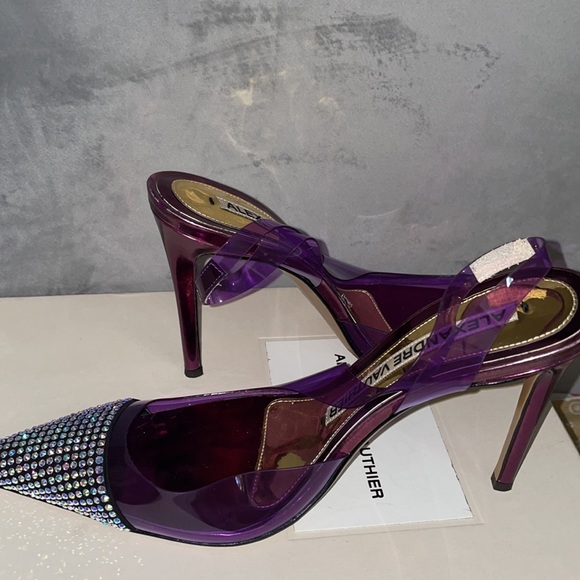 Alexandre Vauthier PVC sling back studded toe heels - Picture 9 of 9